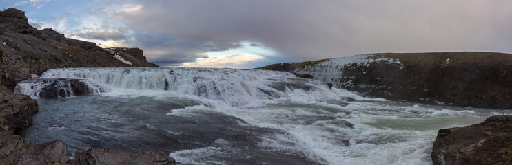 The Gullfoss waterfall in Iceland