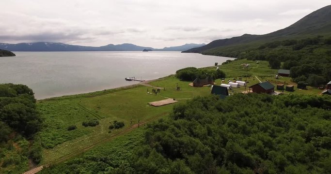 Camp of the Kronotsky Reserve on the Kamchatka