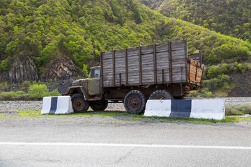 An old truck with a wooden body