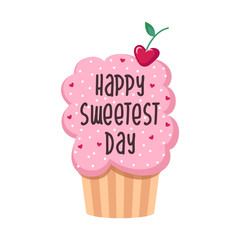 Happy Sweetest day greeting card, poster design. American holiday 19 of October.