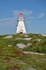 Fototapeta na wymiar View of the Terence Bay lighthouse, located in Terence Bay outside of Halifax, capital of the Canadian province of Nova Scotia