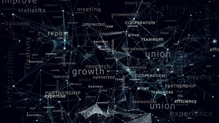Internet network background with most important business terms