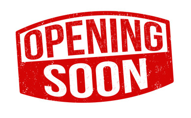 Opening soon sign or stamp