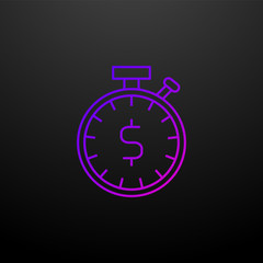 Time is money outline nolan icon. Elements of banking and finance set. Simple icon for websites, web design, mobile app, info graphics