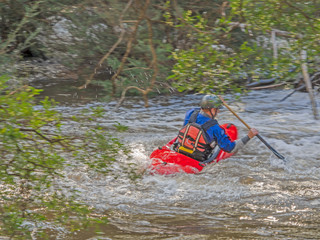 Red Kayak Spinning