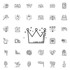 Crown dusk style neon icon. Elements of birthday set. Simple icon for websites, web design, mobile app, info graphics