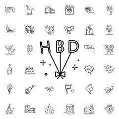 Birthday balloons dusk style neon icon. Elements of birthday set. Simple icon for websites, web design, mobile app, info graphics