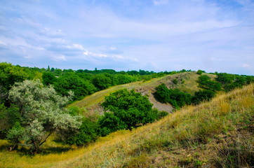 Fototapeta na wymiar View of the landscape of the Donetsk Ridge.