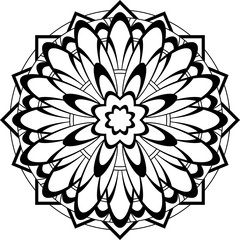 vector mandala art for coloring with abstract and geometric design elements isolated on white background