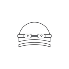 Swimming hat and glasses vector icon symbol isolated on white background