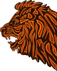 head of a fierce lion