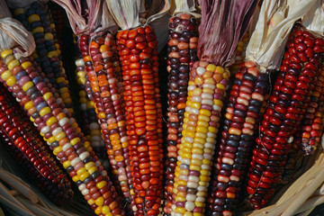Cobbs of colorful indian corn