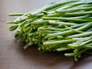 한국의 신선한 유기농 채소 부추 