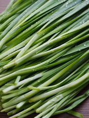 한국의 신선한 유기농 채소 부추 