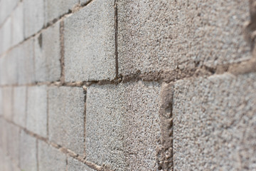 Selective focus of Brick block wall