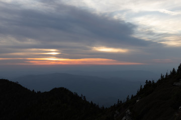 Sunset view from Clifftops overlook, Great Smoky Mountains National Park