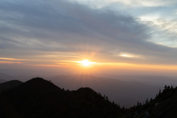 Sunset view from Clifftops overlook, Great Smoky Mountains National Park