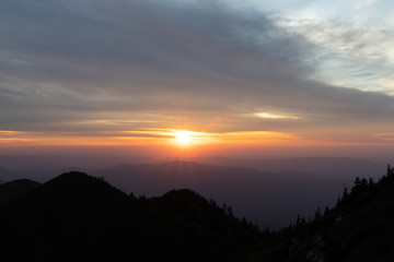 Sunset view from Clifftops overlook, Great Smoky Mountains National Park