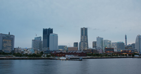 Fototapeta na wymiar Yokohama city in the evening
