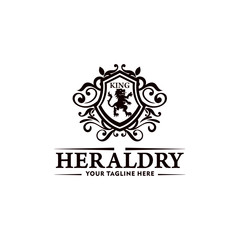 Heraldry Vector Logo Lion Royal Logo Stock Vector
