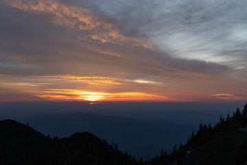 Sunset view from Clifftops overlook, Great Smoky Mountains National Park