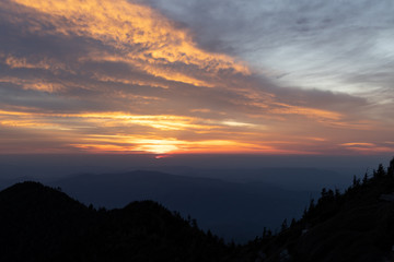 Sunset view from Clifftops overlook, Great Smoky Mountains National Park