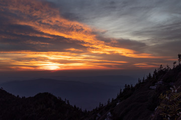 Sunset view from Clifftops overlook, Great Smoky Mountains National Park
