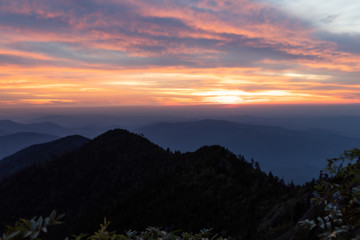 Sunset view from Clifftops overlook, Great Smoky Mountains National Park