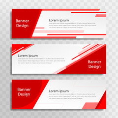 A set of red banner templates designed for the web and various headlines are available in three different designs.