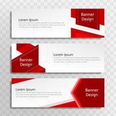 A set of red banner templates designed for the web and various headlines are available in three different designs.