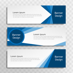 A set of blue banner templates designed for the web and various headlines are available in three different designs.