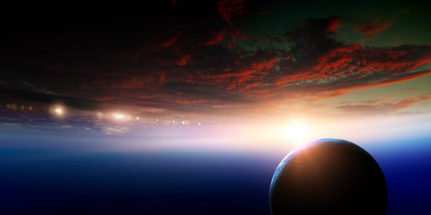 Abstract planets and space background