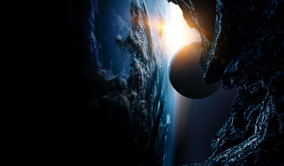 Abstract planets and space background