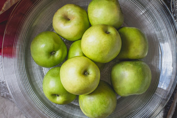 Bowl of apples from above