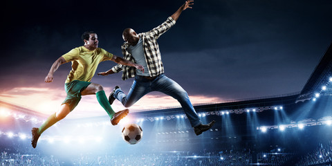 Black man plays his best soccer match