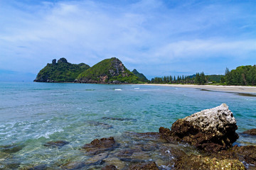 Beach island idyllic with blue sea at Baan Koh Teap