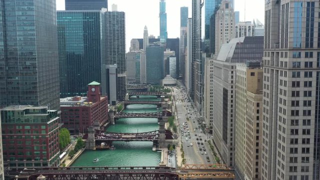 Aerial View of Chicago Riverwalk