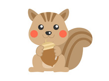 リスと団栗のイラスト