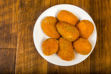 Platter of Jalapena Poppers on Rustic Wooden Table Top