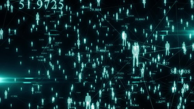 People Of The World Human Overpopulation connected lines - animation 3d render