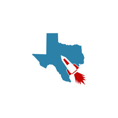 map of texas with rocket logo