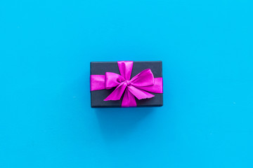 gifts on blue background top view mock up
