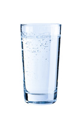 Glass of pure water isolated on white background, Healthcare and beauty hydration concept