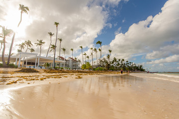 Holiday Paradise, Sun Beach, Sand And Beautiful View In Punta Cana, Dominican Republic
