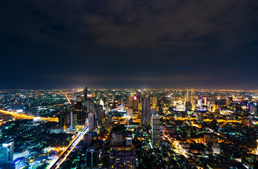 Fototapeta na wymiar Bangkok city with Chao Phraya River at night, Thailand