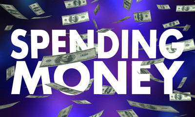 Spending Money Allowance Budget Falling Dollars Cash 3d Illustration