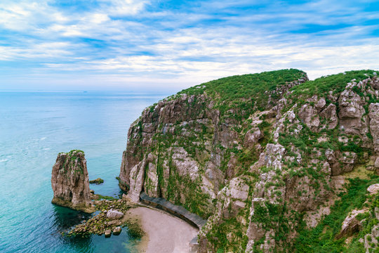 Chengshantou hailu Island Scenic Spot, Weihai, Shandong, China. Sea donkey island,Weihai, Shandong, China.