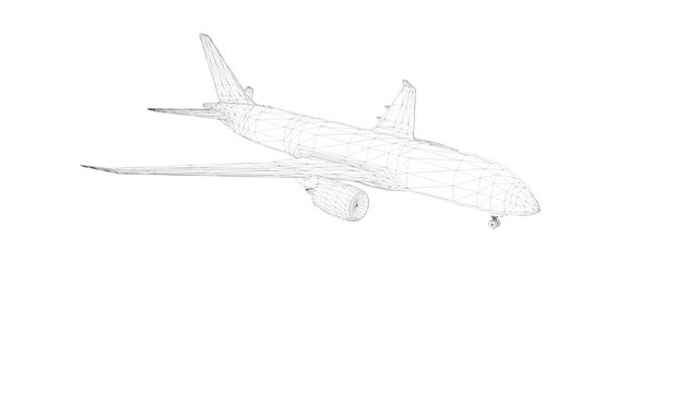 CGI 3D air plane in white background