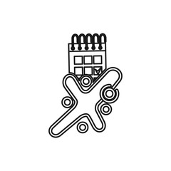 calendar appointment Commitment Teamwork Together Outline Logo