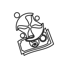 money finance people Commitment Teamwork Together Outline Logo